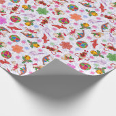 魔法のブルーキッチュ水の色ディティクリスマス ラッピングペーパー (角)