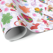 魔法のブルーキッチュ水の色ディティクリスマス ラッピングペーパー (ロールコーナー)