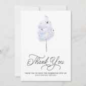 魔法のブルーコットンキャンディとグリッターありがとう 招待状 (正面)