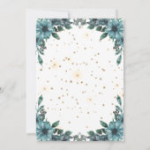 魔法のブルーフローラユニコーン誕生日招待状 招待状 (裏面)