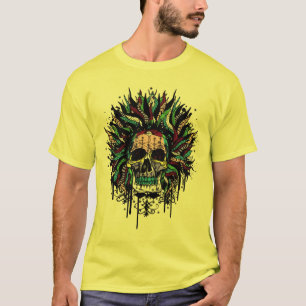 魔法のブードゥーのスカルの戦士 Tシャツ