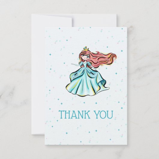 魔法のプリンセスおとぎ話パーティーサンキューカード サンキューカード (正面)