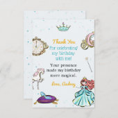 魔法のプリンセスおとぎ話パーティーサンキューカード サンキューカード (正面/裏面)