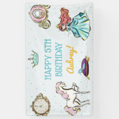 魔法のプリンセスおとぎ話パーティーバナー 横断幕 (縦)