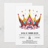 魔法のプリンセスのクラウンバースデー 招待状 (正面/裏面)