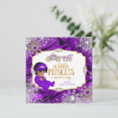魔法のプリンセスガールベビーシャワーパープルエスニック 招待状 (スタンド正面)