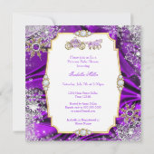 魔法のプリンセスガールベビーシャワーパープルエスニック 招待状 (裏面)
