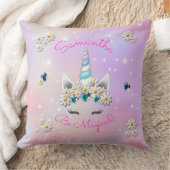 魔法のプリンセスユニコーンクラウンフラワースターズ クッション (ブランケット)