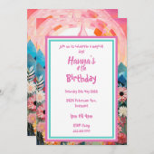 魔法のプリンセス城の折り紙 招待状 (正面/裏面)