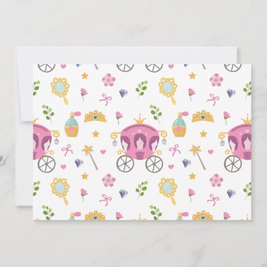 魔法のプリンセス城の誕生日パーティーの写真 招待状 (裏面)