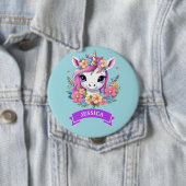 魔法のベビーユニコーンと花 缶バッジ (インサイチュ)