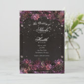 魔法のベリー薔薇のダークフラワーズ ウェディング 招待状 (スタンド正面)