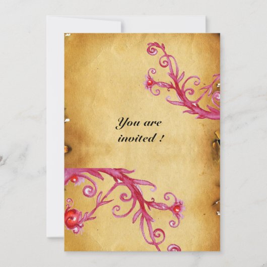 魔法のベリー　 モノグラム ワックスシール パーチメント 招待状 (正面)