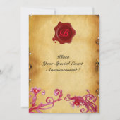 魔法のベリー　 モノグラム ワックスシール パーチメント 招待状 (裏面)