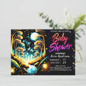 魔法のホタルの夜のベビーシャワー 招待状 (スタンド正面)
