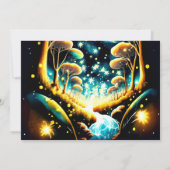 魔法のホタルの夜のベビーシャワー 招待状 (裏面)