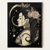 魔法のボホの女性、内側ゴシック様式の魔女、黒 プランナー手帳 (裏面)