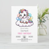 魔法のボホデジタルユニコーンの最初の誕生日 招待状 (スタンド正面)