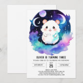 魔法のボーホハムスターの誕生日 招待状 (正面/裏面)