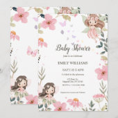 魔法のボーホー フェアリー ベイビー シャワーの招待状 招待状 (正面/裏面)