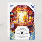 魔法のボーホー ラボ サイエンティスト バースデー 招待状 (正面/裏面)