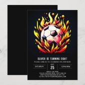 魔法のボールオンラインサッカー誕生日 招待状 (正面/裏面)
