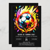 魔法のボール編集可能子供の誕生日 招待状 (正面/裏面)