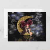 魔法のポストカードかわいい小さな月の妖精 ポストカード (正面/裏面)