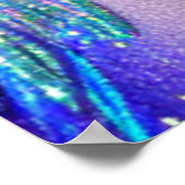 魔法のポニーで紫とティール(緑がかった色)と名前をカスタムする ポスター (角)