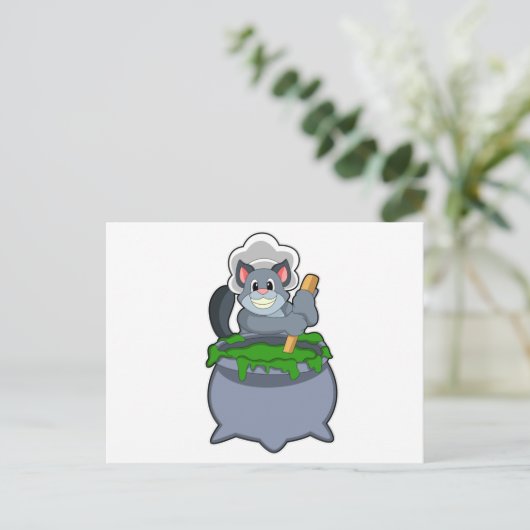 魔法のポーションを持つ料理人としての猫 ポストカード (スタンド正面)