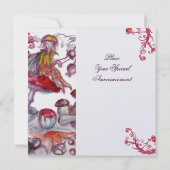 魔法のマッシュルームのベビシャワー用毛包 招待状 (裏面)