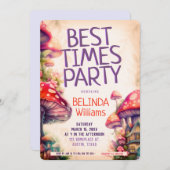 魔法のマッシュルーム最高の・タイムズ・パーティー・フライヤー 招待状 (正面/裏面)