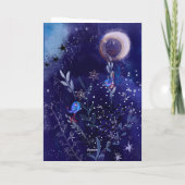 魔法のママベイビーふくろうの誕生日カード | 星の夜 カード (裏面)