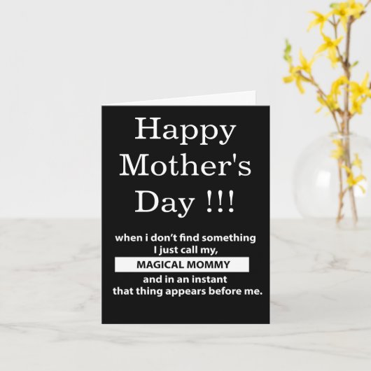 魔法のママ幸せな母の日の挨拶 カード (黄色い花)