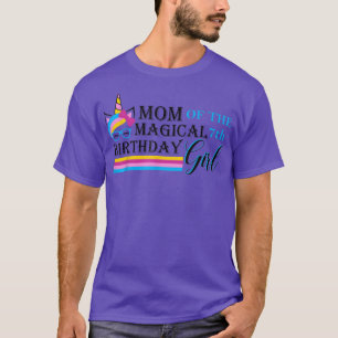 魔法のママ7誕生日女の子ユニコーンギフト Tシャツ