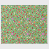 魔法のマンティスキッチュ水色ディティクリスマス ラッピングペーパー (フラット)