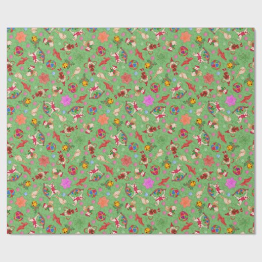 魔法のマンティスキッチュ水色ディティクリスマス ラッピングペーパー (フラット)