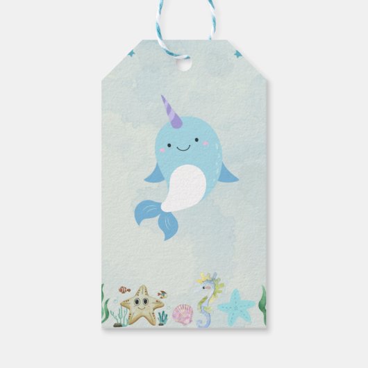 魔法のマーメイドウォーターカラーバースデーパーティー ギフトタグ (裏面)