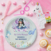 魔法のマーメイドウォーターカラーバースデーパーティー ペーパープレート (パーティー)