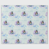 魔法のマーメイドウォーターカラーバースデーパーティー ラッピングペーパー (フラット)