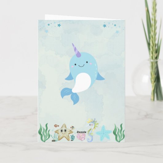 魔法のマーメイドウォーターカラーバースデーパーティー 招待状 (裏面)