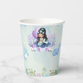 魔法のマーメイドウォーターカラーバースデーパーティー 紙コップ (裏面)