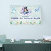 魔法のマーメイドウォーターカラー誕生日ウェルカムサイン 横断幕 (トレードショー)