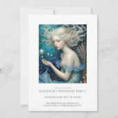 魔法のマーメイドエンチャント少女の誕生日 招待状 (正面)