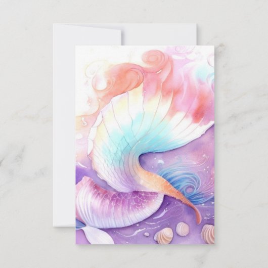 魔法のマーメイドシープリンセスベビーシャワー サンキューカード (裏面)