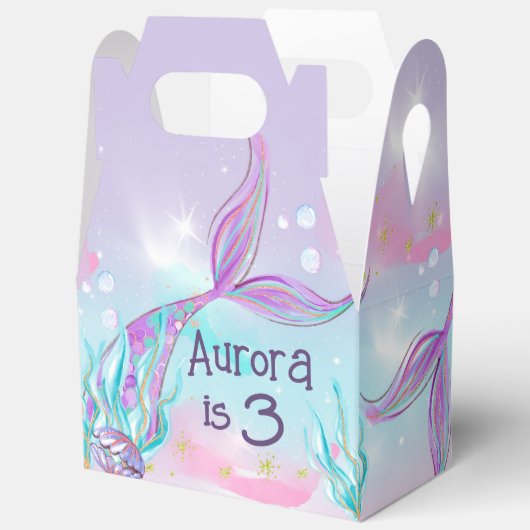 魔法のマーメイドテールをテーマにしたパーティーボックス フェイバーボックス (見開き)