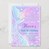 魔法のマーメイドテール誕生日パーティーの招待 招待状 (正面)