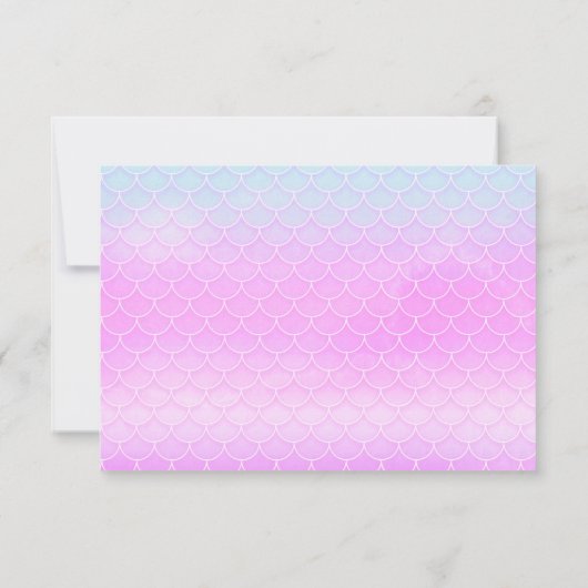 魔法のマーメイドピンクパープル誕生日 サンキューカード (裏面)