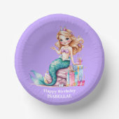 魔法のマーメイドレインボー誕生日ガールパーティー ペーパーボウル (正面)