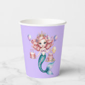 魔法のマーメイドレインボー誕生日ガールパーティー 紙コップ (裏面)